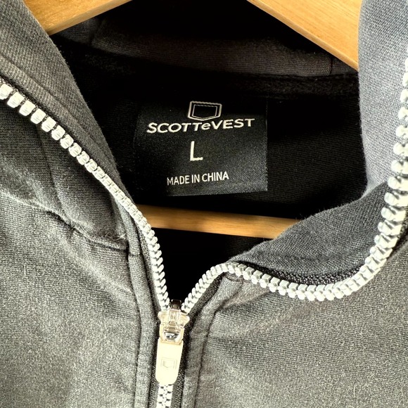 Scottevest Chloe Glow Hoodie Womens Large Black Travel TEC Pockets Full Zip - Picture 4 of 11